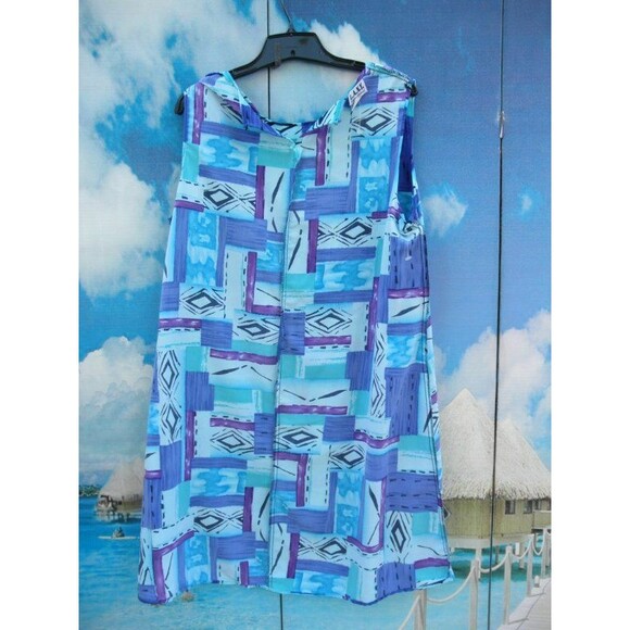 NEW by L.A.N.Y, SLEEVELESS DRESS,BLUE MULTI-COLOR PLUS SIZE 1X (MADE IN THE USA) - Picture 11 of 11